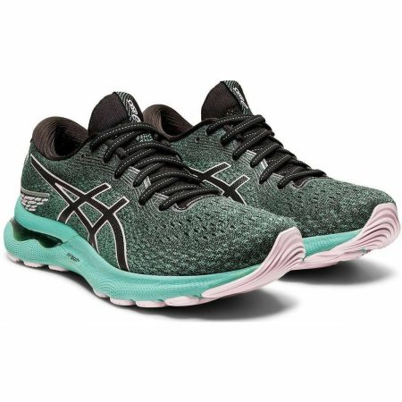 asics gel nimbus 24 womens running shoes green 29629280649424