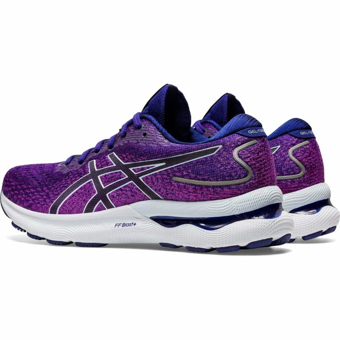 asics gel nimbus 24 womens running shoes purple 37451077779664