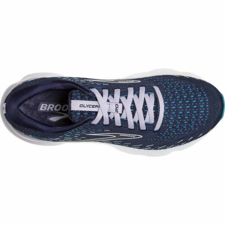 brooks glycerin 20 wide fit womens running shoes blue 29684642021584