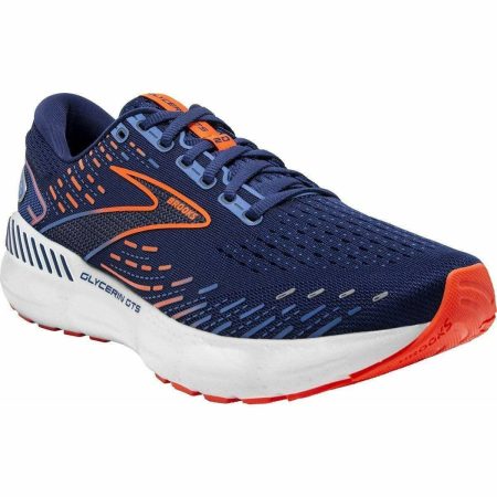 brooks glycerine gts 20 wide fit mens running shoes blue 29685018493136