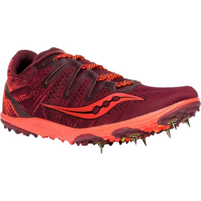 saucony carrera xc 3 womens cross country running spikes red 28508635463888